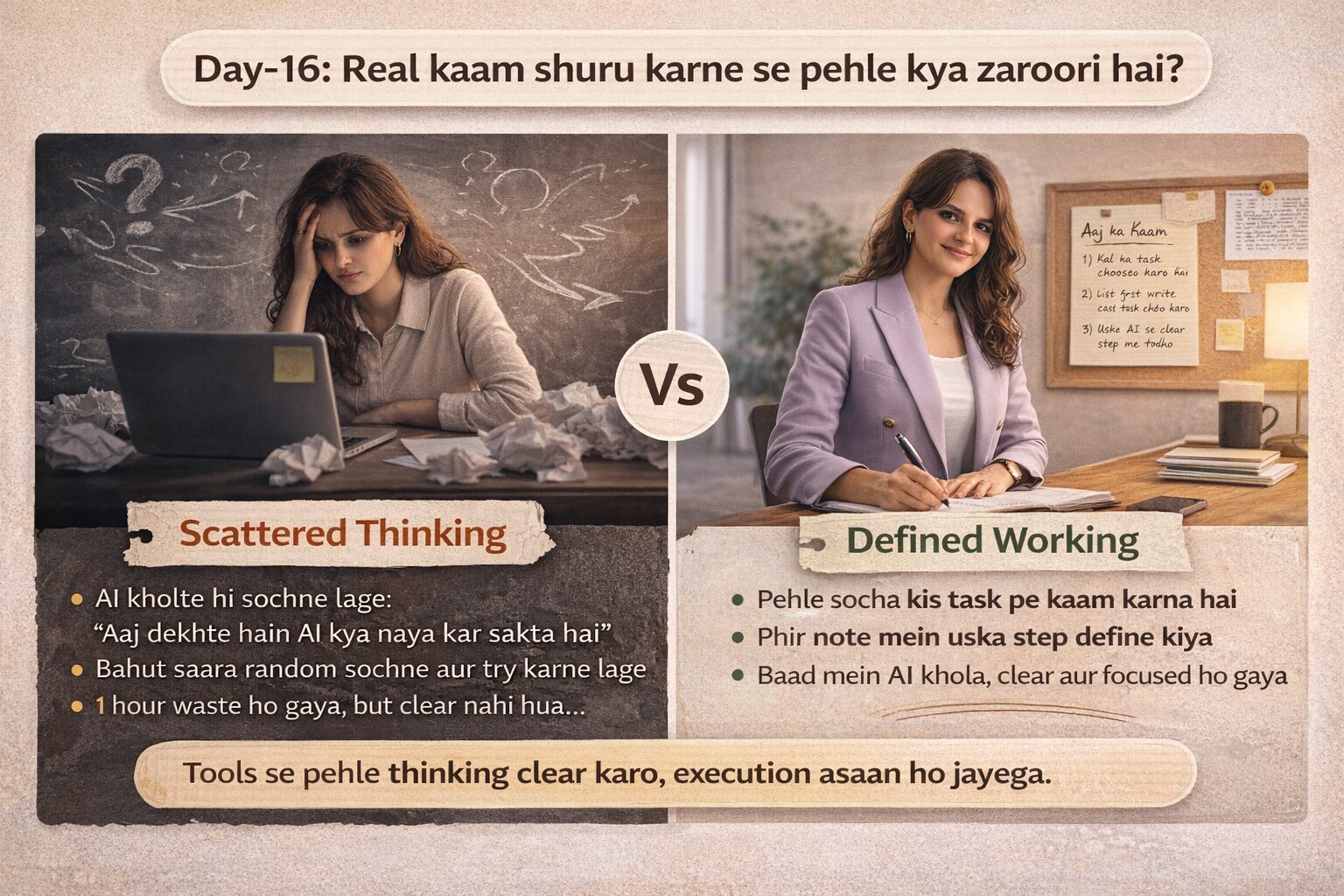 AI Sikho Hindi Mein –
Day 16: AI Se Kaam Karwane Ka Zabardast aur Aasaan Formula