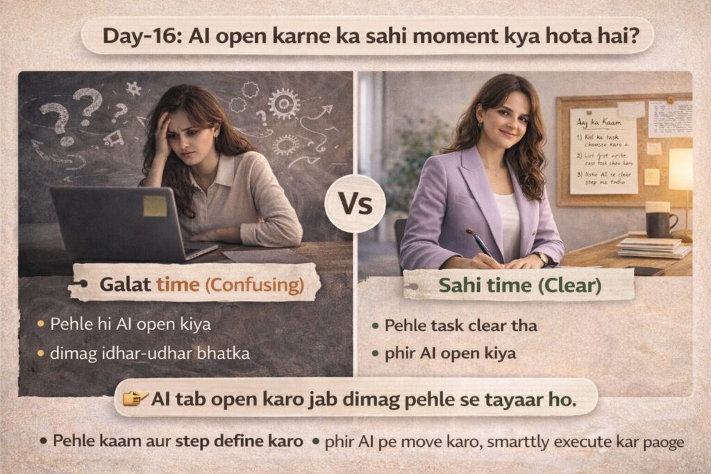 AI Sikho Hindi Mein -
Day 16: AI Se Kaam Karwane Ka Zabardast aur Aasaan Formula - kalpanaai.de