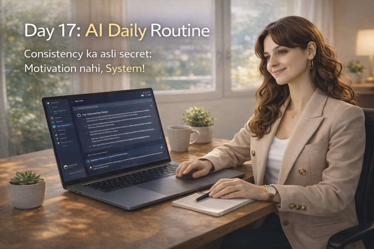 AI Sikho Hindi Mein –
Day 17: AI Daily Routine—Consistency ka asli secret (No Burnout)