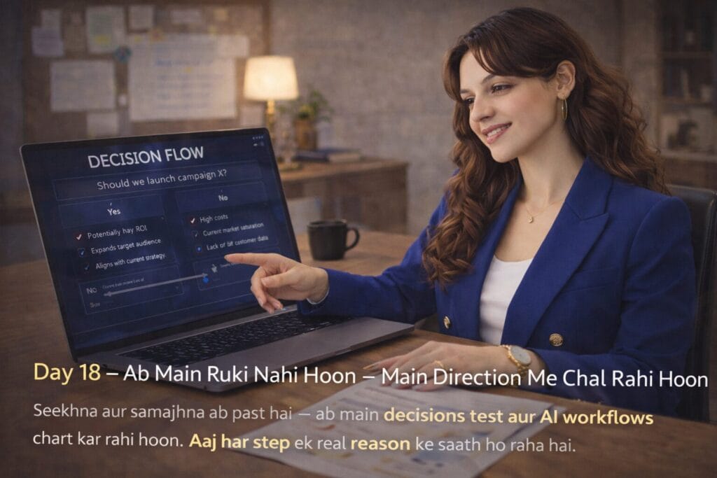 AI Sikho Hindi Mein -Day 18: Ab Main Ruki Nahi Hoon — Main Direction Me Chal Rahi Hoon - kalpanaai.de