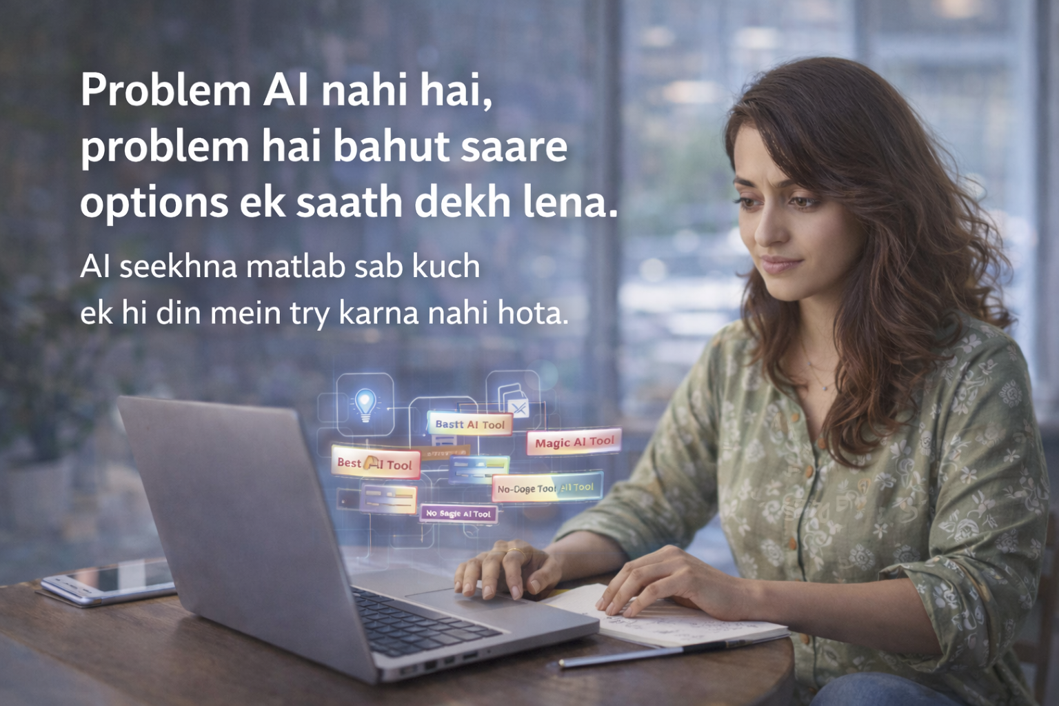 AI Sikho Hindi Mein – 
Day 2: Free AI Tools for Beginners (Real Confusion to Real Clarity)